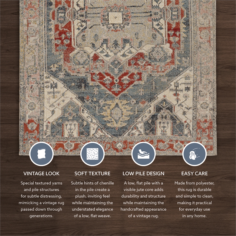 Linon Great Zero Anlow Machine Made Polyester 2'x3' Rug in Ivory
