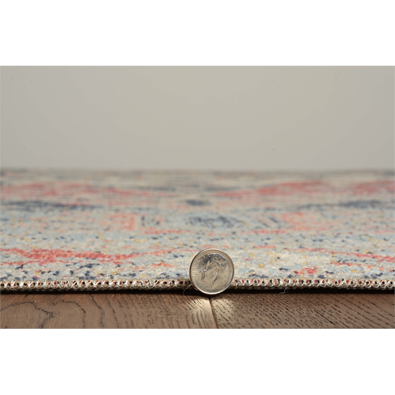 Linon Great Zero Anlow Machine Made Polyester 3'x5' Rug in Ivory