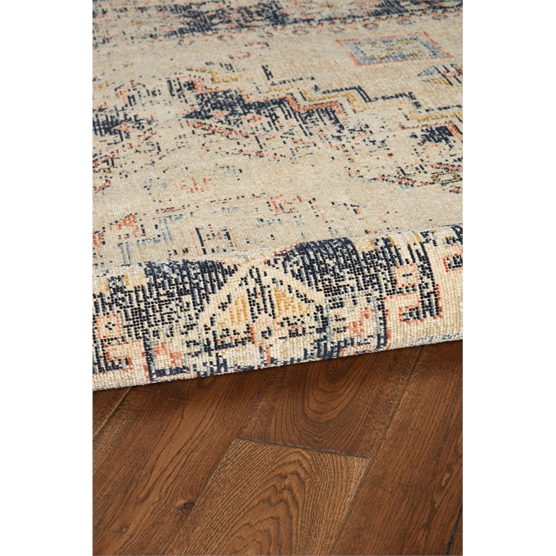 Linon Great Zero Stiles Machine Made Polyester 2'x3' Rug in Ivory