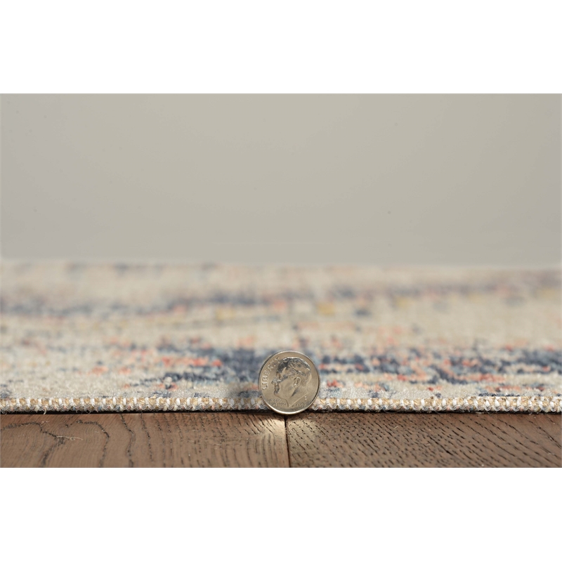 Linon Great Zero Stiles Machine Made Polyester 2'x3' Rug in Ivory
