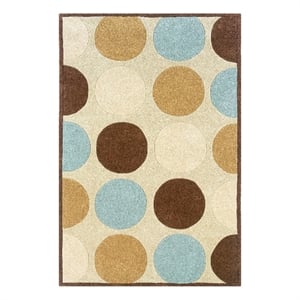 Linon Trio Devi Hand Tufted Polyester 60&quot x 84&quot Rug in Tan Brown