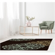 Linon Trio Medallion Hand Tufted Polyester 5'x7' Rug in Chocolate Brown