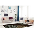 Linon Trio Medallion Hand Tufted Polyester 8'x10' Rug in Chocolate Brown