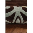 Linon Trio Medallion Hand Tufted Polyester 8'x10' Rug in Chocolate Brown