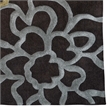 Linon Trio Open Flowers Hand Tufted Polyester 5'x7' Rug in Chocolate Brown