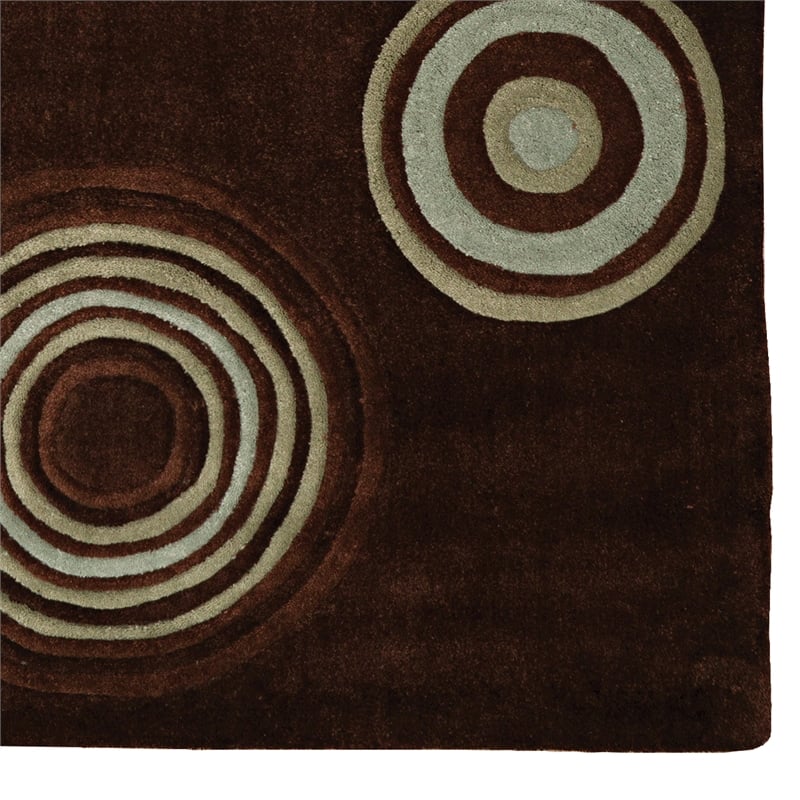 Linon Trio Brinlee Hand Tufted Polyester 5'x7' Rug in Chocolate Brown