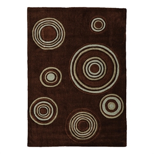 Linon Trio Brinlee Hand Tufted Polyester 5'x7' Rug in Chocolate Brown