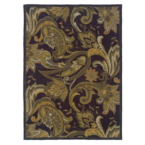 Linon Trio Lahour Hand Tufted Polyester 5'x7' Area Rug in Purple