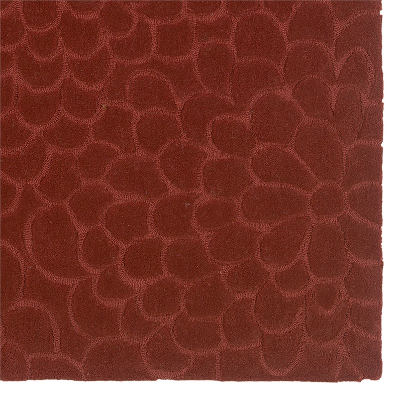 Linon Trio Floral Hand Tufted Polyester 8'x10' Rug in Cinnamon Red