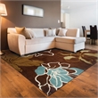 Linon Trio Space Dyed Hand Tufted Polyester 8'x10' Rug in Brown