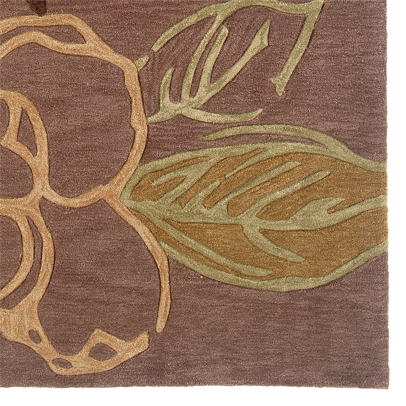 Linon Trio Space Dyed Hand Tufted Polyester 5'x7' Rug in Purple