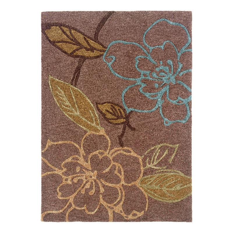 Linon Trio Space Dyed Hand Tufted Polyester 5'x7' Rug in Purple