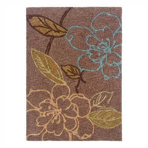 Linon Trio Space Dyed Hand Tufted Polyester 5'x7' Rug in Purple