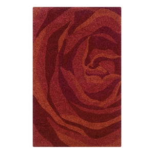 Linon Trio Roslyn Hand Tufted Polyester 5'x7' Rug in Brick Red