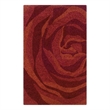 Linon Trio Roslyn Hand Tufted Polyester 5'x7' Rug in Brick Red
