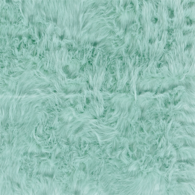 Linon Shep Faux Fur Tufted Acrylic 5'x7' Rug in Blue