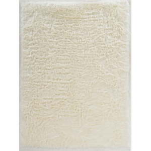 linon shep faux fur tufted acrylic 5'x7' rug in white