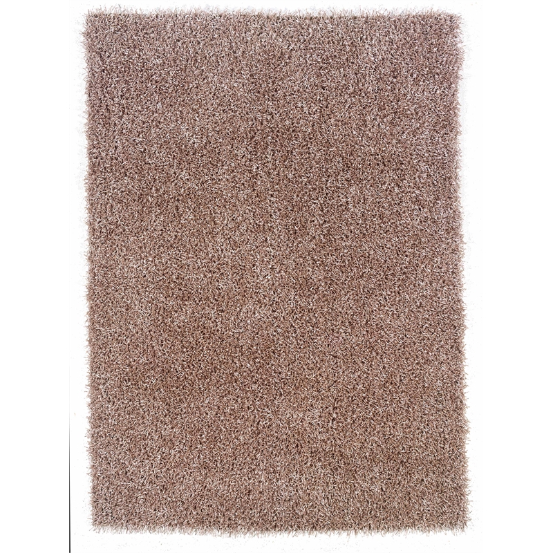 Linon Confetti Shag Hand Tufted Polyester 5'x7' Rug in Champagne Beige 