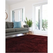 Linon 3A Flokati Hand Woven Wool 9'x12' Rug in Burgundy Red