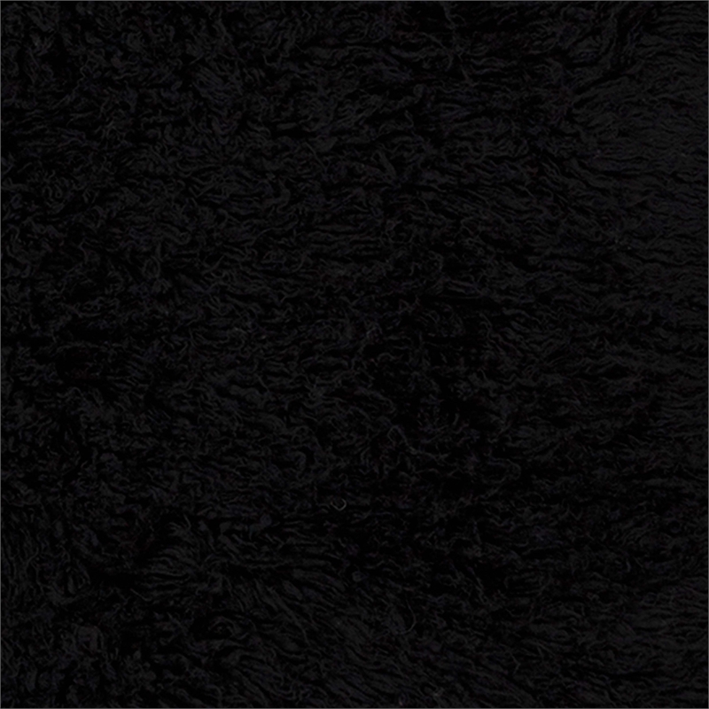 Linon 3A Flokati Hand Woven Wool 9'x12' Rug in Black