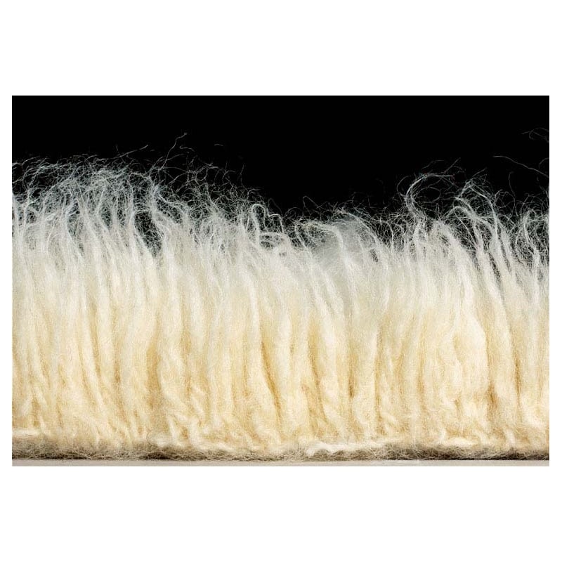 Linon 3A Flokati Hand Woven Wool 7'x10' Rug in Natural