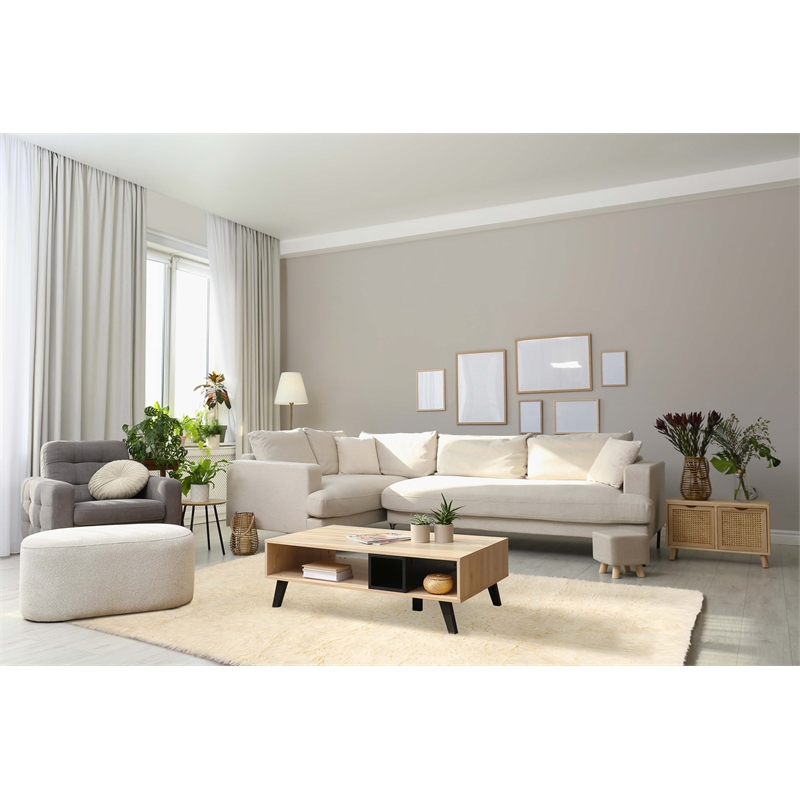 Linon 3A Flokati Hand Woven Wool 7'x10' Rug in Natural