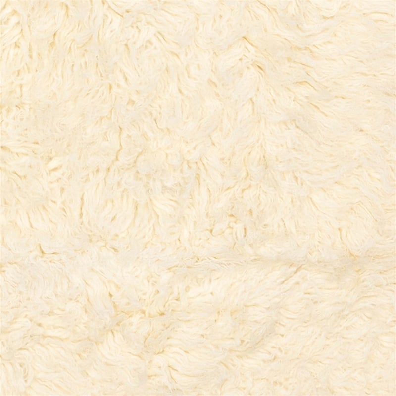 Linon 3A Flokati Hand Woven Wool 7'x10' Rug in Natural