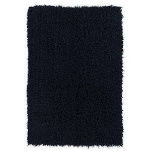Linon New Flokati Hand Woven Wool 2'4&quotx4'3&quot Rug in Black