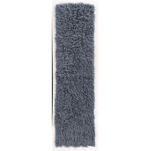 Linon New Flokati Hand Woven Wool 2'4&quotx8'6&quot Rug in Denim Blue