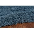 Linon New Flokati Hand Woven Wool 5'x8' Rug in Denim Blue