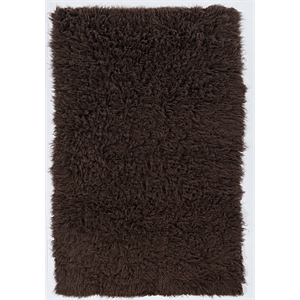linon new flokati hand woven wool rug in cocoa brown
