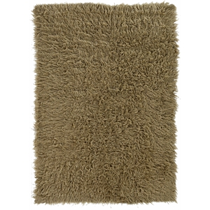 Linon New Flokati Hand Woven Wool 2'4&quotx4'3&quot Rug in Mushroom Brown