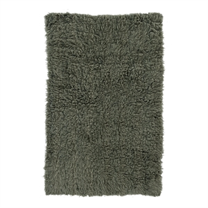 Linon New Flokati Hand Woven Wool 2'4&quotx4'3&quot Rug in Olive Green
