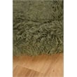 Linon New Flokati Hand Woven Wool 8'x10' Rug in Olive Green
