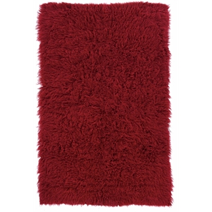 Linon New Flokati Hand Woven Wool 3'6&quotx5'6&quot Rug in Red