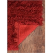 Linon New Flokati Hand Woven Wool 5'x8' Rug in Red