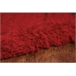 Linon New Flokati Hand Woven Wool 5'x8' Rug in Red