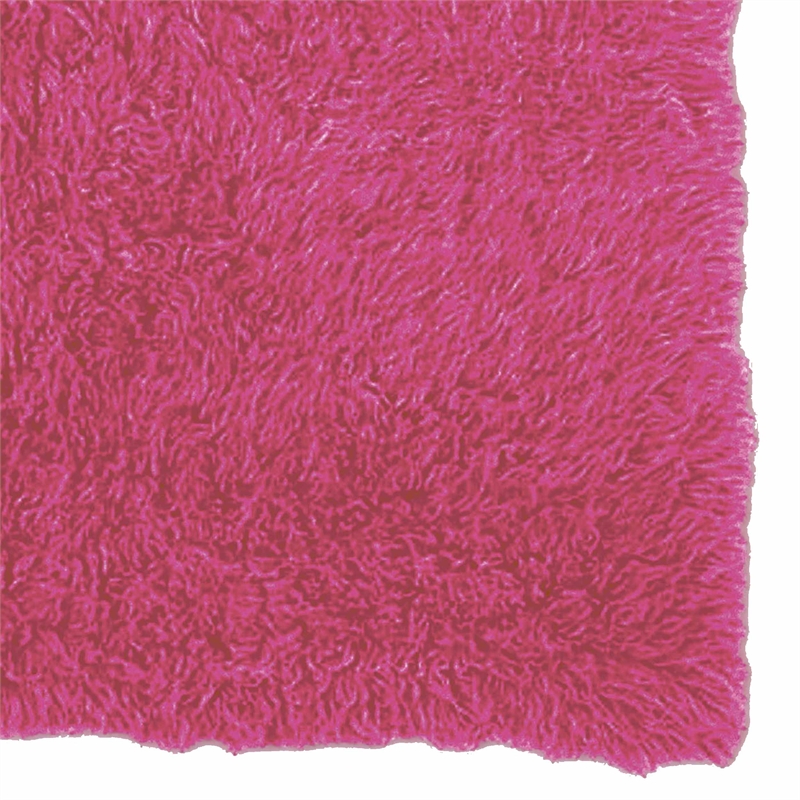 Linon New Flokati 1400grams Hand Woven Wool 8'x10' Rug in Pink