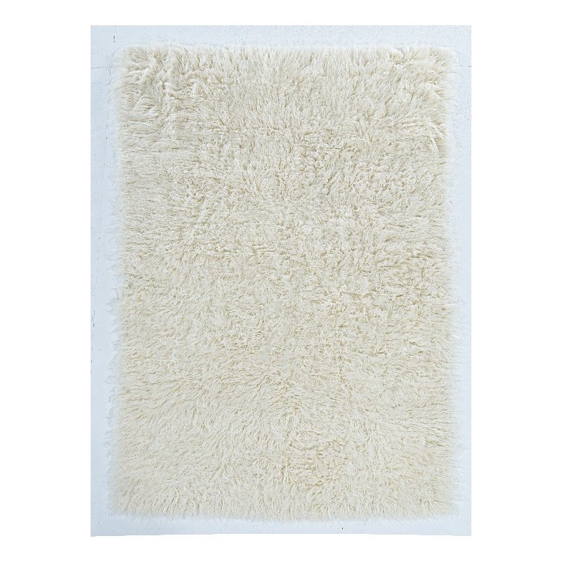 Linon New Flokati Hand Woven Wool 8'x10' Rug in Natural