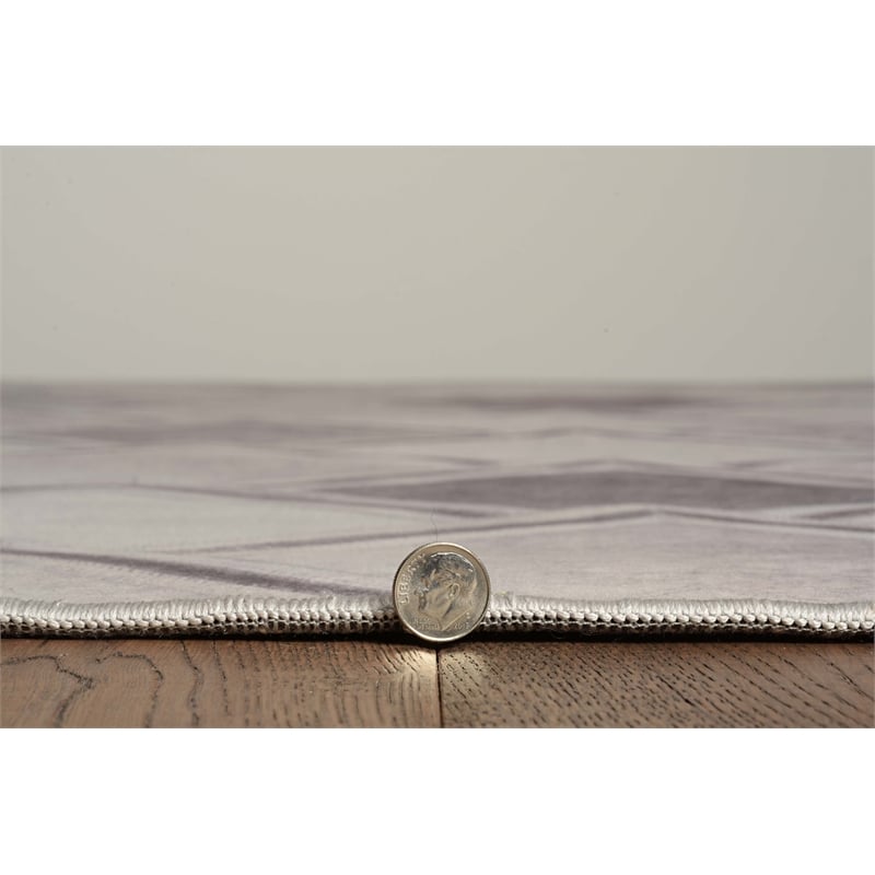 Linon Laredo Fortin Woven Polyester 3'x5' Rug in Gray