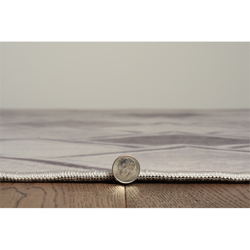 Linon Laredo Fortin Woven Polyester 5'x7' Rug in Gray