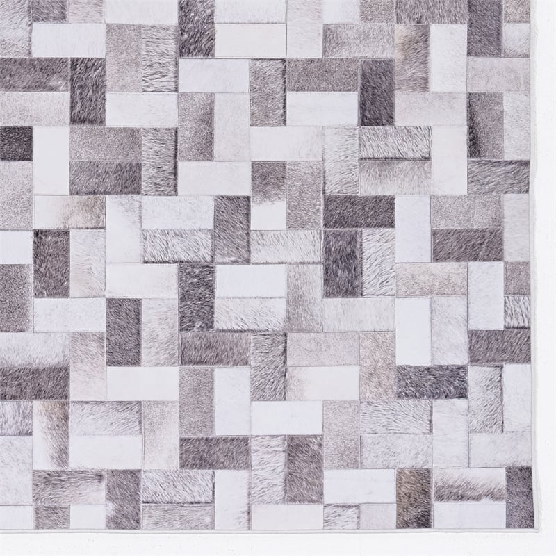 Linon Laredo Burke Woven Polyester 3'x5' Rug in Gray