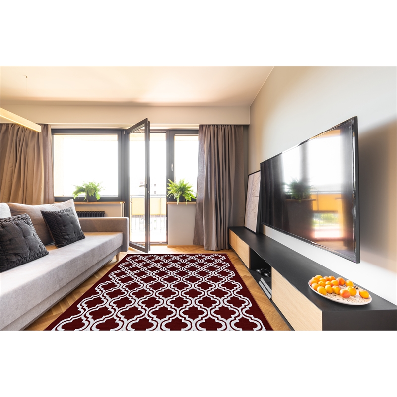 Linon Calibri Trefoil Machine Made Polypropylene 6'5