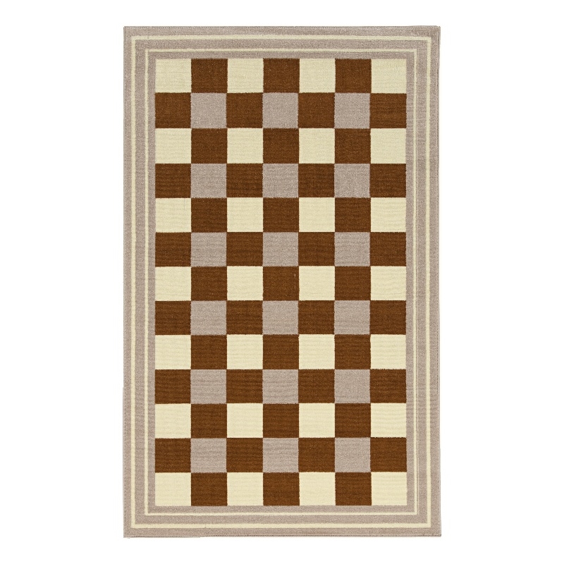 Linon Calibri Gingham Machine Made Polypropylene 6'5