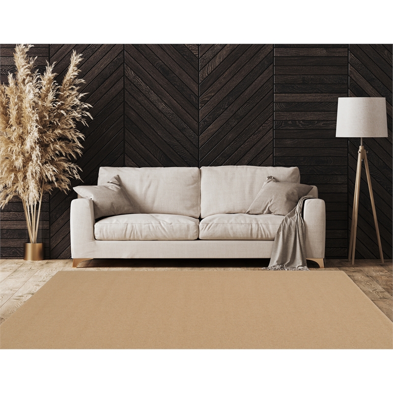 Linon Rushton Hand Tufted Wool 5'x8' Rug in Natural