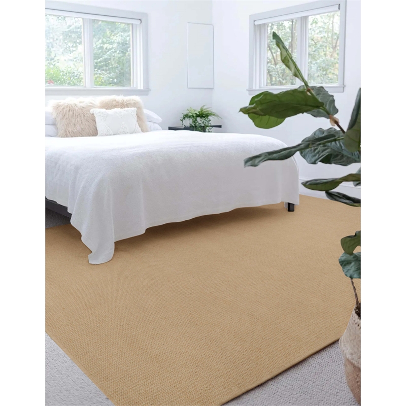 Linon Rushton Hand Tufted Wool 8'x10' Rug in Natural
