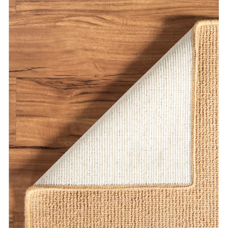 Linon Rushton Hand Tufted Wool 2'x8' Rug in Sisal Brown
