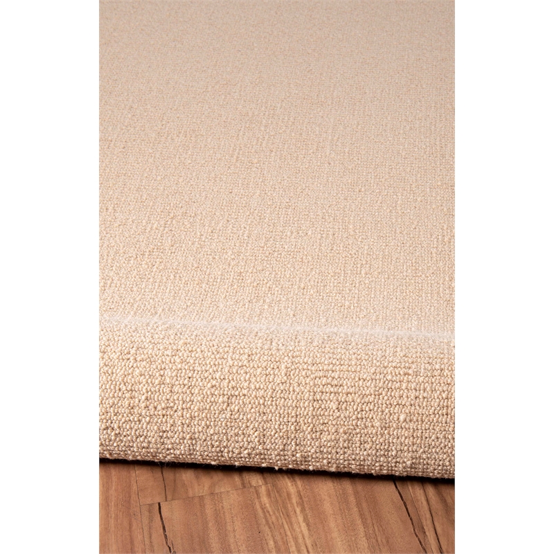 Linon Rushton Hand Tufted Wool 2'x8' Rug in Sisal Brown