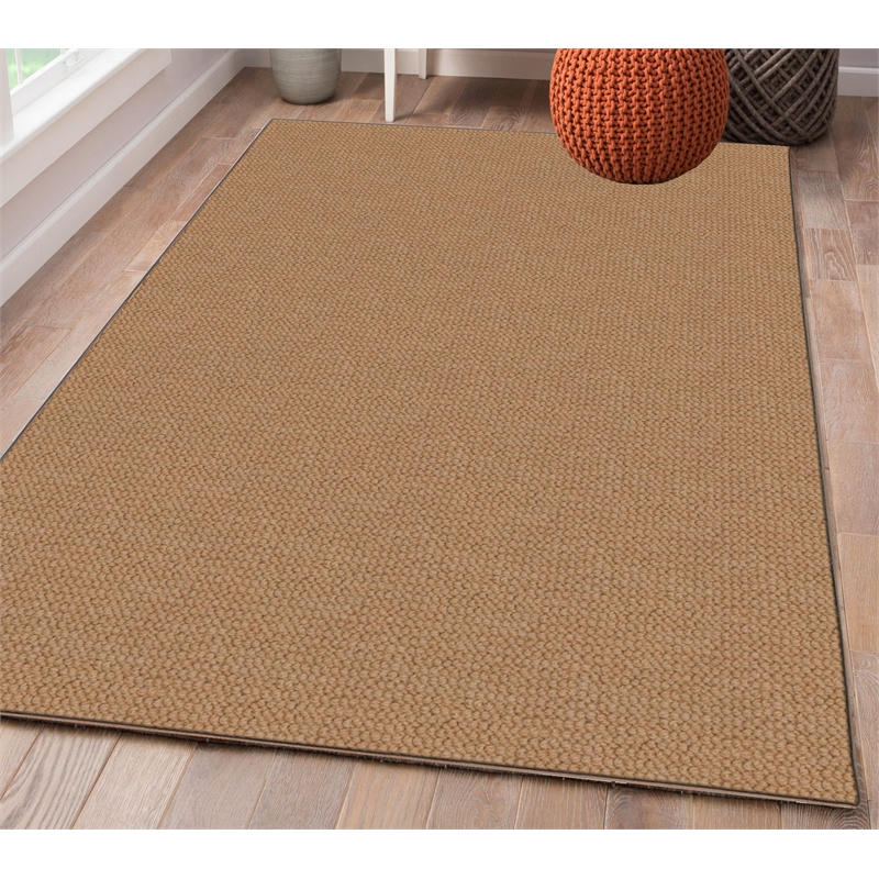 Linon Rushton Hand Tufted Wool 5'x8' Rug in Cork Brown