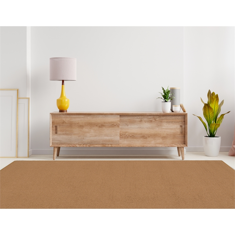 Linon Rushton Hand Tufted Wool 8'x10' Rug in Cork Brown